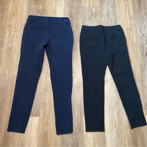 Old navy Pixie chino Skinny Ankle Pants set bundle of 2 navy blue black size 2-4 - Picture 2 of 10